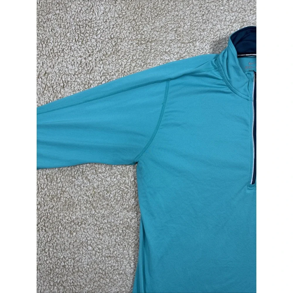 Nike Element 1/4 Zip Running Top Mens XL Aqua Blue Dri-Fit 684523-301
